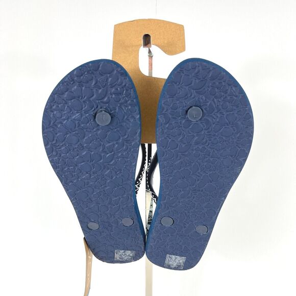 Roxy Women’s Lei Flip-Flop Size 9 Logo Blue Sandals New with Tags - Picture 6 of 12